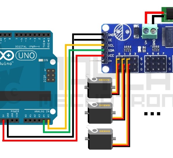 conexion PCA9685 y Arduinio