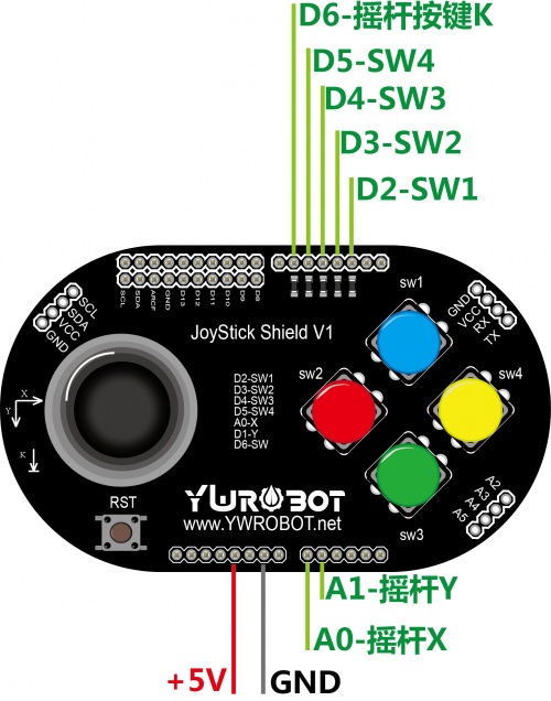 Arduino JoyStick Shield 遊戲搖桿擴展板