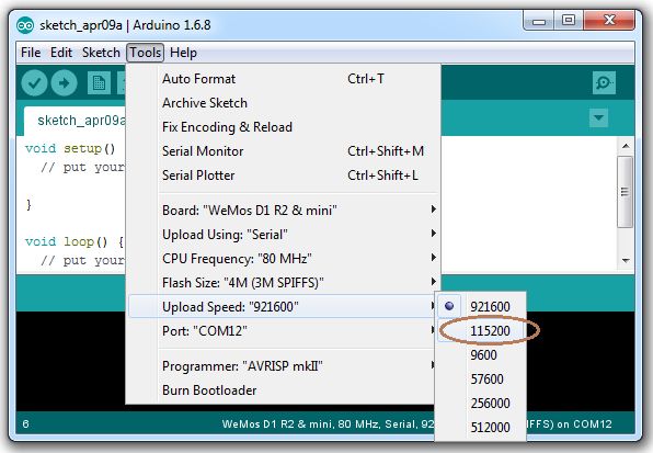 Configuring COM Port Speed