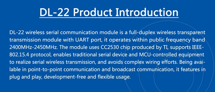 Inproved 2.4G zigbee wireless serial communication module CC2530 DL-22