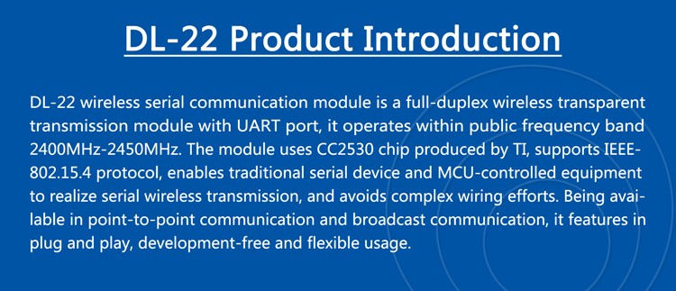 Inproved 2.4G zigbee wireless serial communication module CC2530 DL-22