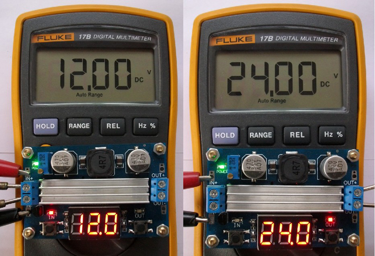DC-DC 100W大功率可調升壓模組電壓表關閉實測功率 P2