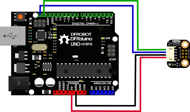 用於Arduino連接圖的TCS34725 RGB顏色傳感器-DFRobot TCS34725 I2C RGB Color Sensor 顏色 傳感器 感測器 DFRobot原廠