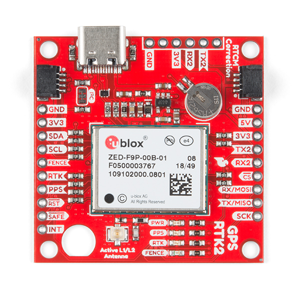 Sparkfun GPS-RTK2 Board – ZED-F9P (Qwiic) 全方位定位模組美國原廠
