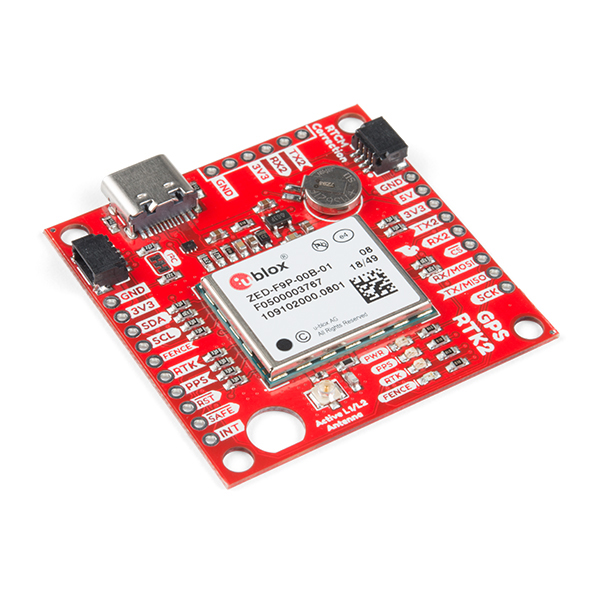 Sparkfun GPS-RTK2 Board – ZED-F9P (Qwiic) 全方位定位模組美國原廠