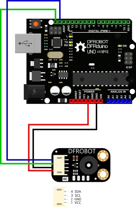 Gravity:適用於 Arduino 的 I2C 非接觸式紅外線溫度感測器 (MLX90614-DCC)