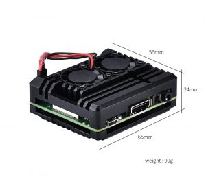 樹莓派 Raspberry Pi 3A+ 鋁合金外殼 雙散熱風扇外殼 尺寸