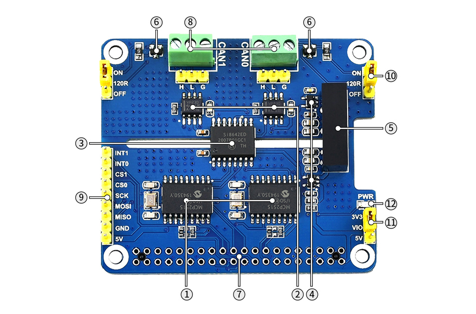 樹莓派雙通道CAN總線擴展板資源簡介