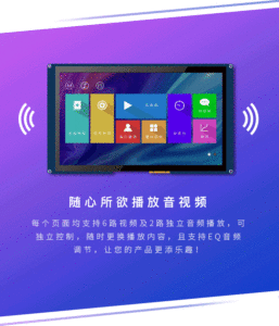 10.1吋 IPS 1024*600 電容式觸控液晶螢幕 USART接口 HMI 免代碼 支援影音視频產品展示3