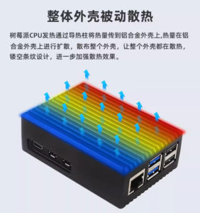 樹莓派 Pi5 鋁合金外殼 內置銅柱帶導熱矽膠片 整體外殼被動散熱