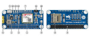 樹莓派 NB-IoT/Cat-M(eMTC)/GNSS擴展板 SIM7080G模組 正反面
