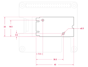 Raspberry Pi AI Kit 開發套件 尺寸圖
