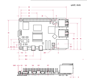 Raspberry Pi 5 Model B 尺寸圖