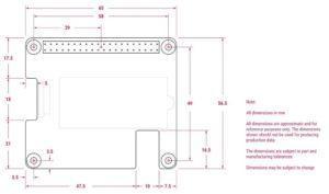 Raspberry Pi M.2 HAT+ 尺寸
