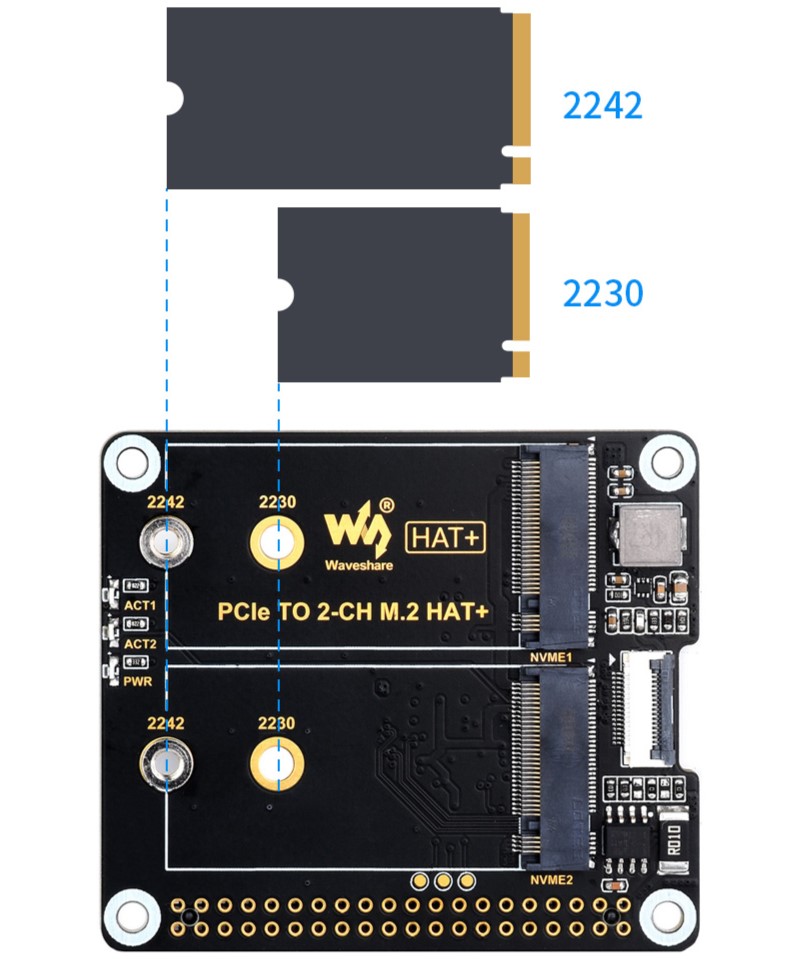 相容 2230/2242 尺寸的 M.2 硬盤，僅支持 PCIE x1 Gen2，支持從 SSD 啟動 PI5