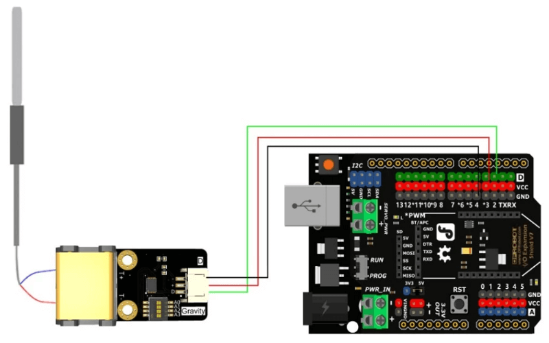 CT1780放大器和Arduino的接線圖