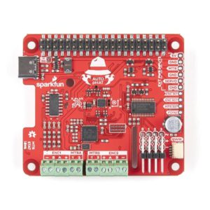 SparkFun Auto pHAT for Raspberry Pi 一體式機器人擴充板 (支援馬達/伺服/9DoF IMU) 正面
