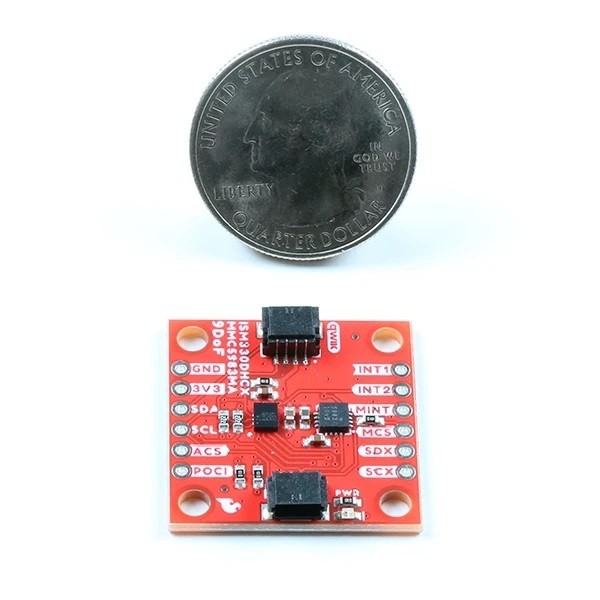 SparkFun 9DoF IMU Breakout - ISM330DHCX, MMC5983MA (Qwiic) 整合機器學習核心與高精度磁力計 尺寸