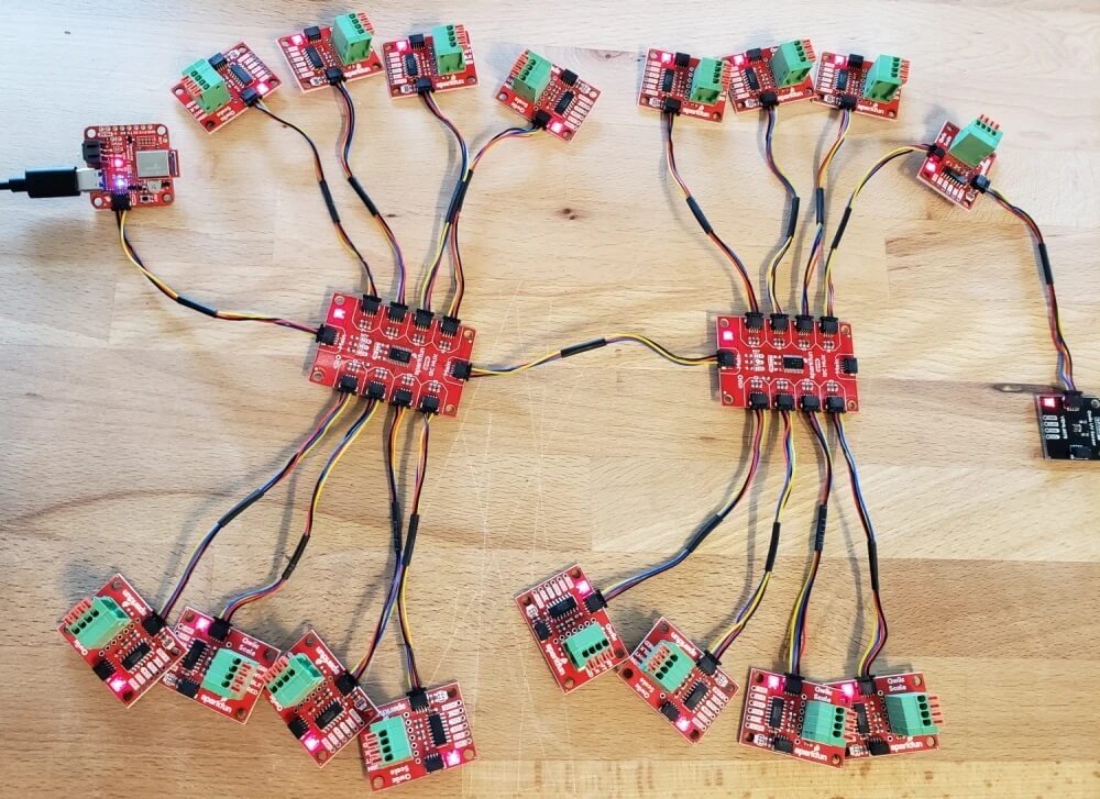 SparkFun Qwiic Mux Breakout：TCA9548A 8 通道 I2C 多工器擴充板 - 徹底解決 I2C 位址衝突 連接示範