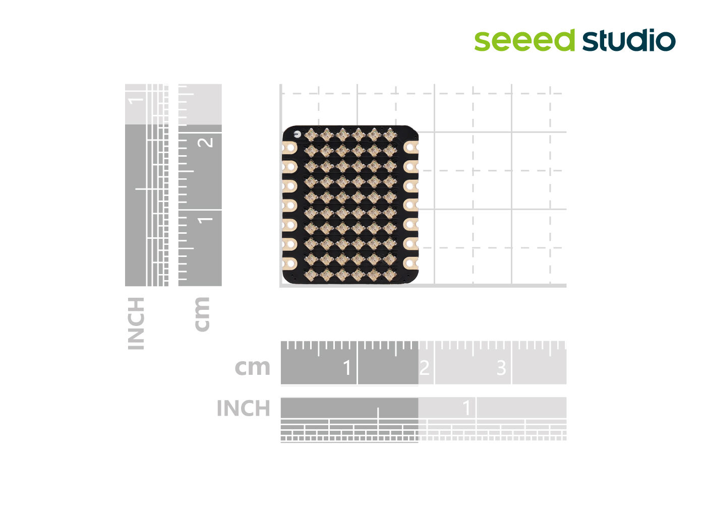 Seeed XIAO 6x10 RGB 矩陣擴充板:60 顆 WS2812B 微型 LED、全彩像素顯示、相容 QT Py 尺寸