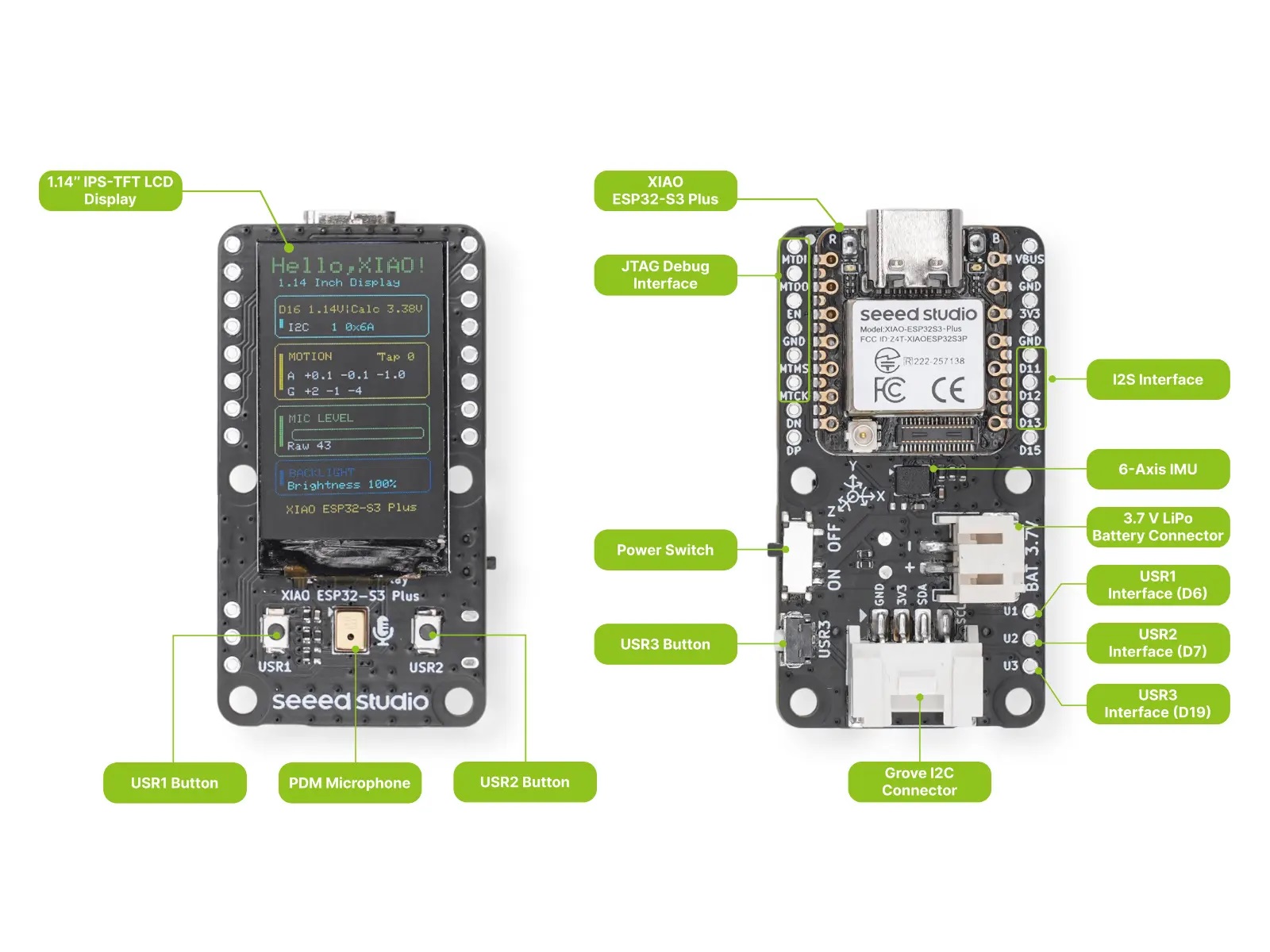 XIAO 1.14'' IPS Display(ESP32-S3) 硬體介紹