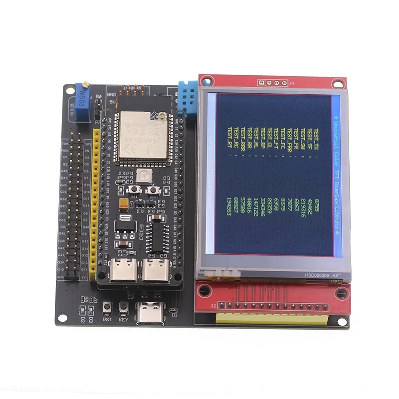 Goouuu ESP32-S3 開發板多功能擴展板|板載 DHT11 支援 OLED、2.8吋TFT螢幕 應用展示