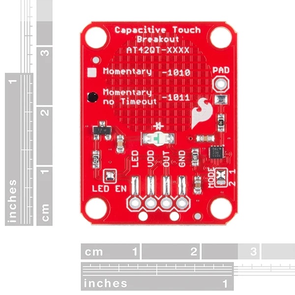 SparkFun 電容式觸控模組 - AT42QT1011 (支援單按鈕觸控與數位 I/O) 尺寸